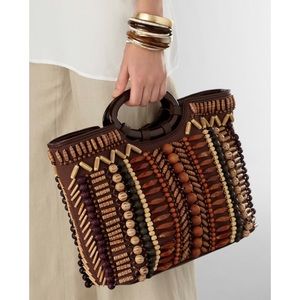 Chico’s -TRIBAL PATTERN BEADED EMBELLISHED BAG
